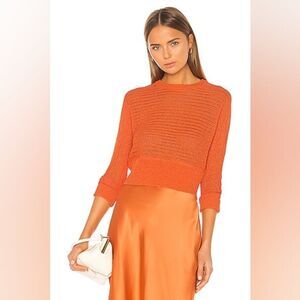 NWOT Song of Style Salma Orange Knit Sweater Revolve Size Small Luxury Beachcore